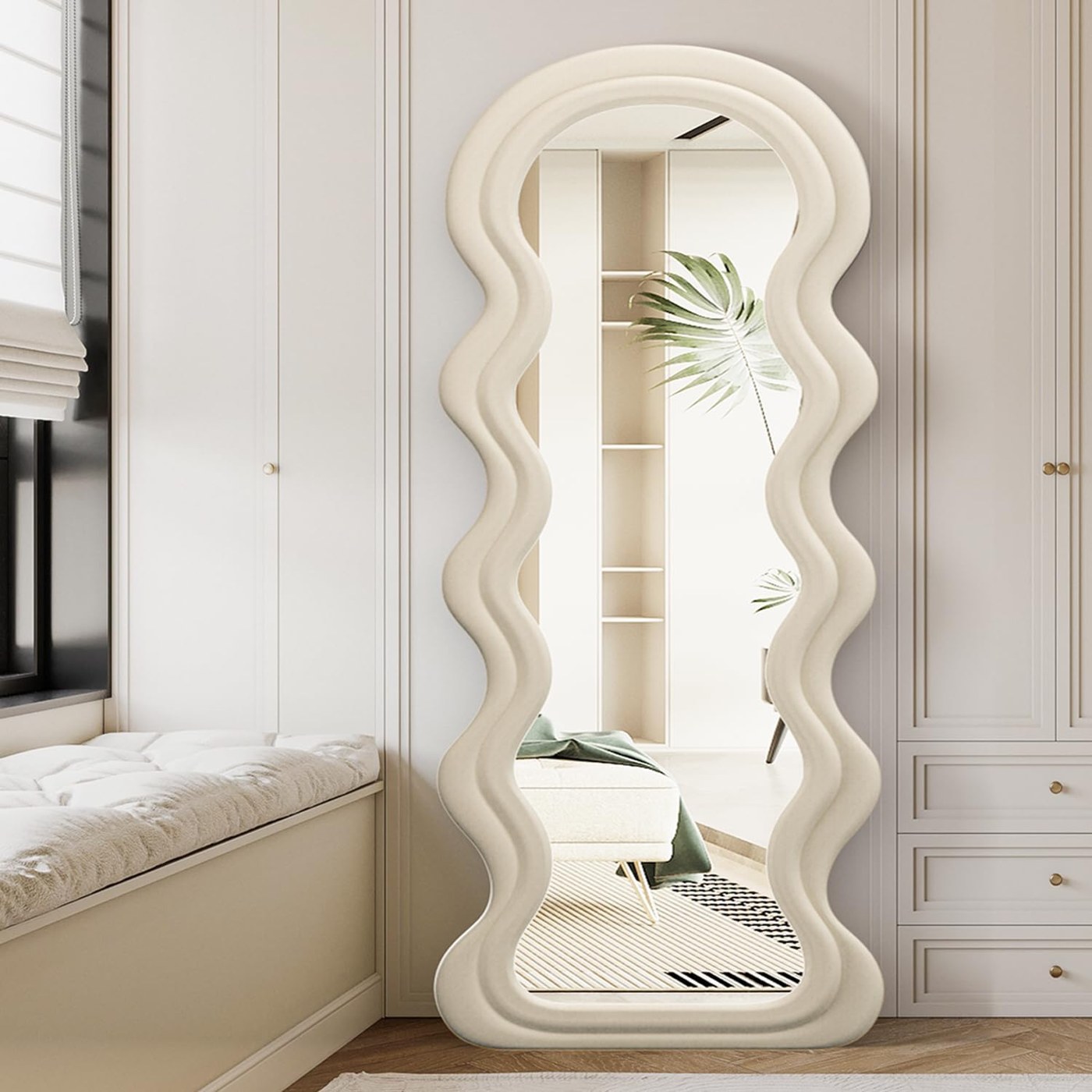 Full-Length Wavy Floor Mirror